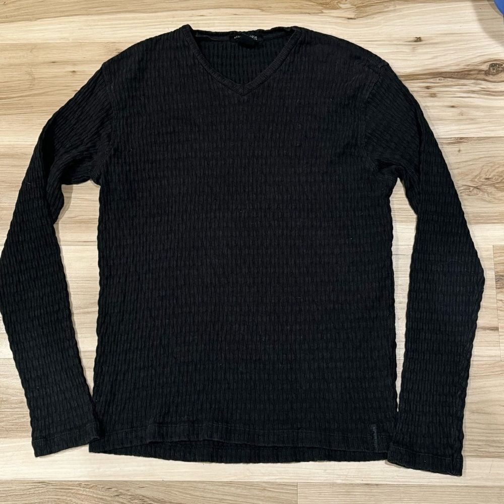 Kenneth Cole New York Black Ribbed Long Sleeve Sweater Women’s Large
